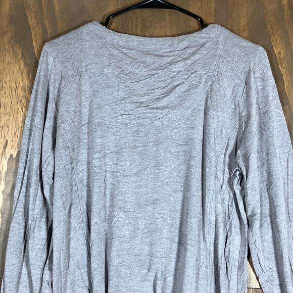 Soft Surroundings Womens Blouse Gray Maddalena Tunic V Neck Long Sleeve PL - Picture 10 of 11